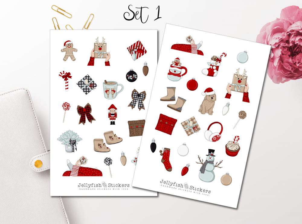 Mädchen Weihnachten Sticker Set